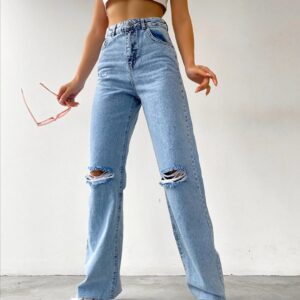 Dizi Yırtık Palazzo Pantolon